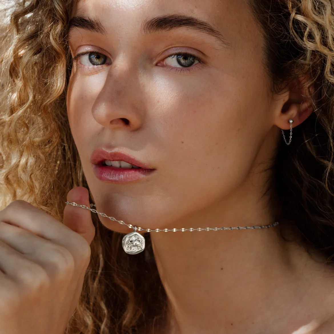 Crab Chaser Necklace Silber