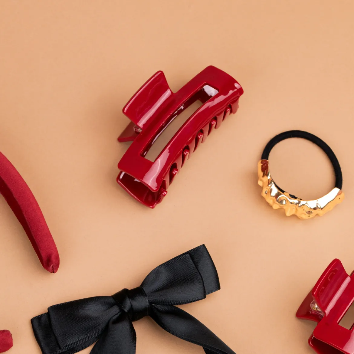 Crinkled Hair Tie - Gold