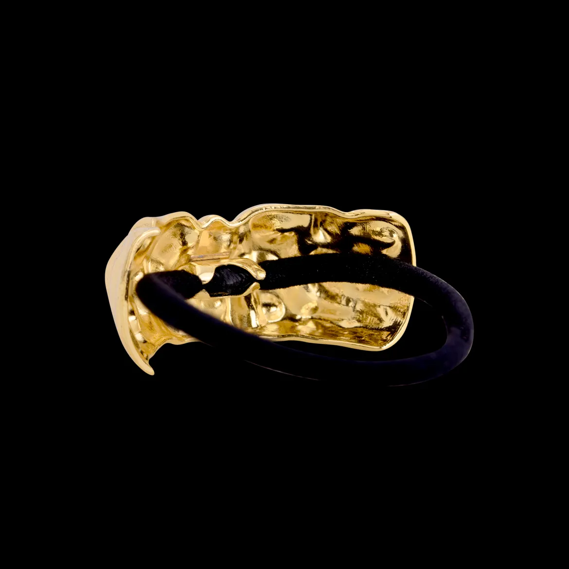 Crinkled Hair Tie - Gold