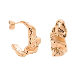 Crinkled Hoop Studs Roségold