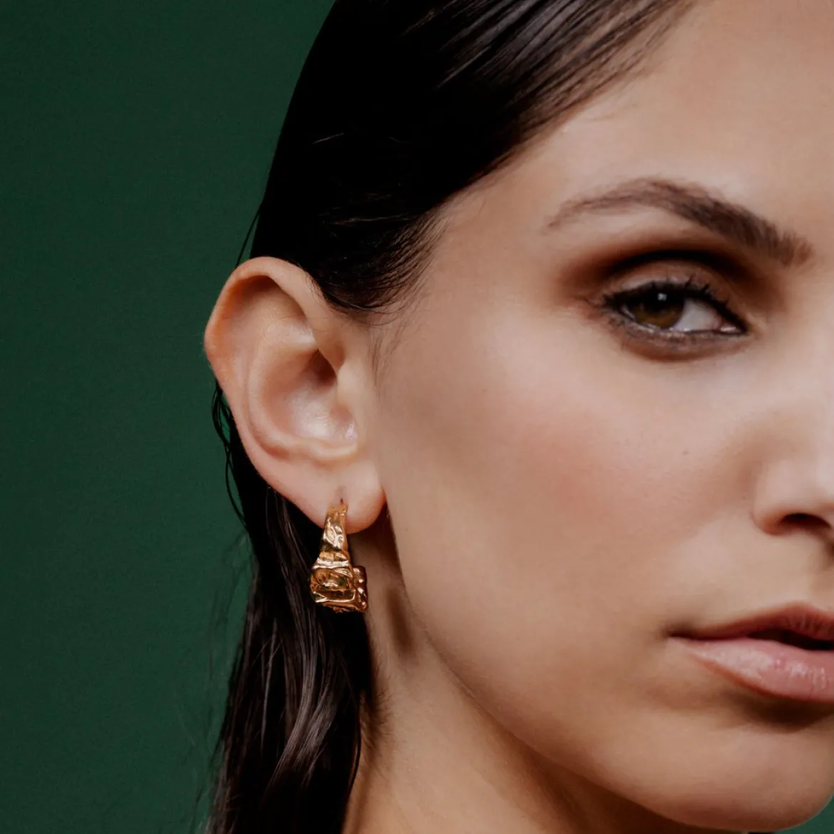 Crinkled Hoop Studs Roségold