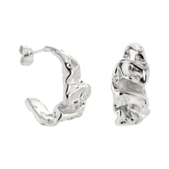 Crinkled Hoop Studs Silber