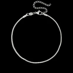 Criss Cross Chain Anklet Silber