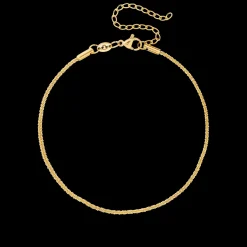 Criss Cross Chain Anklet Gold