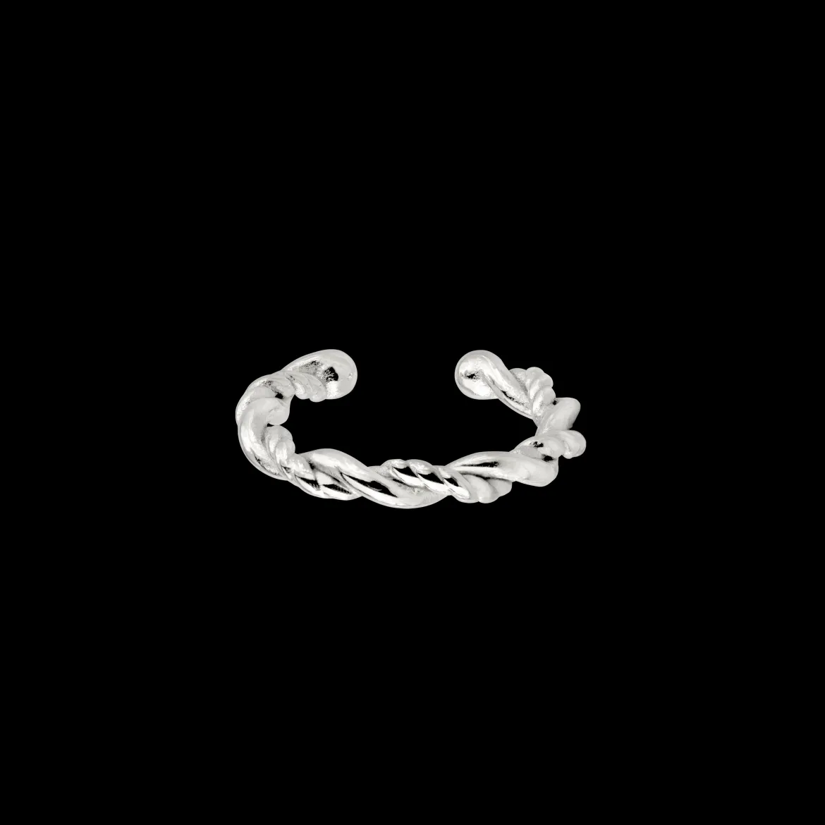 Curly Twist Ear Cuff Silber