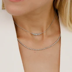 Curvy Beads Choker Silber