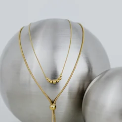 Curvy Beads Choker Silber