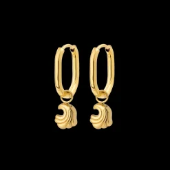 Curvy Wave Oval Hoop Set Baby Gold