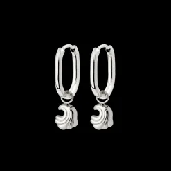 Curvy Wave Oval Hoop Set Baby Silber
