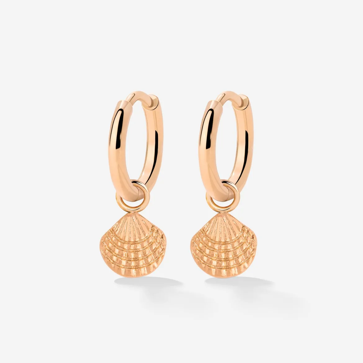 Cute Shell Hoop Set Roségold
