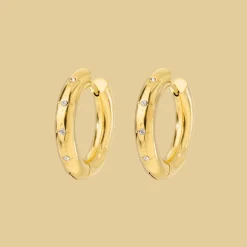 Cute Stargaze Hoops Medium Gold