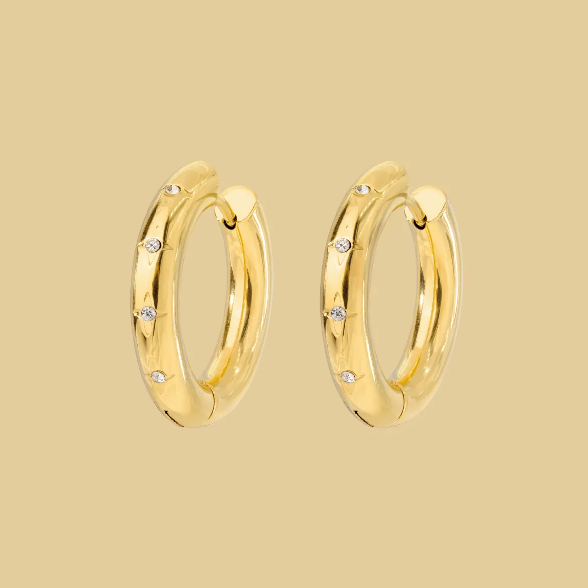 Cute Stargaze Hoops Medium Gold