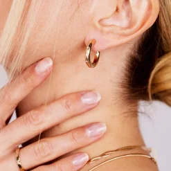Cute Stargaze Hoops Medium Roségold