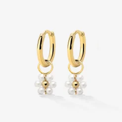 Daisy Hoop Set Small Gold