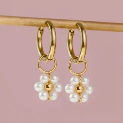 Daisy Hoop Set Small Gold