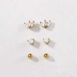 Delicate Bead Studs Roségold