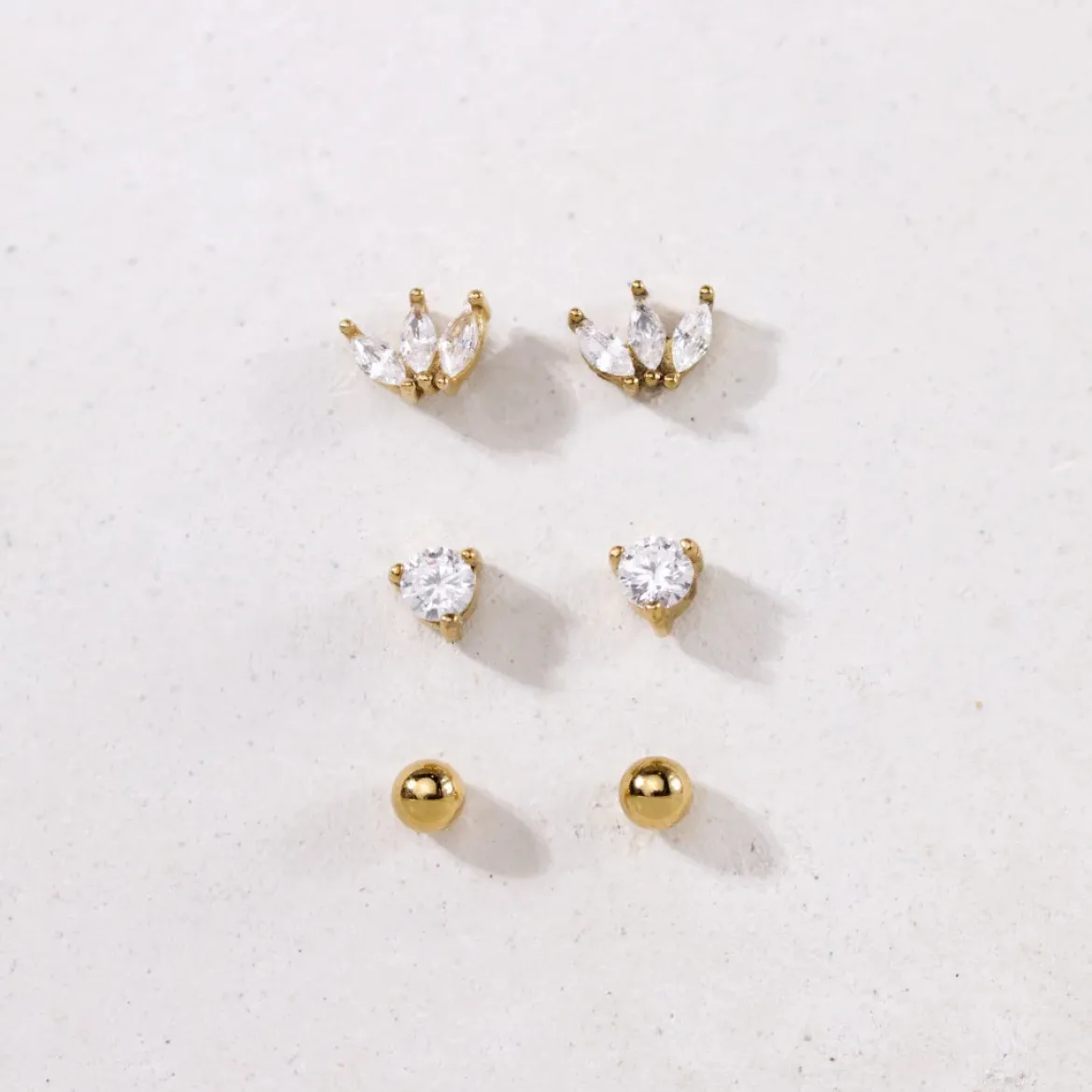 Delicate Bead Studs Roségold