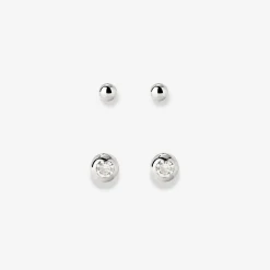 Delicate Gleam Stud Bundle Silber
