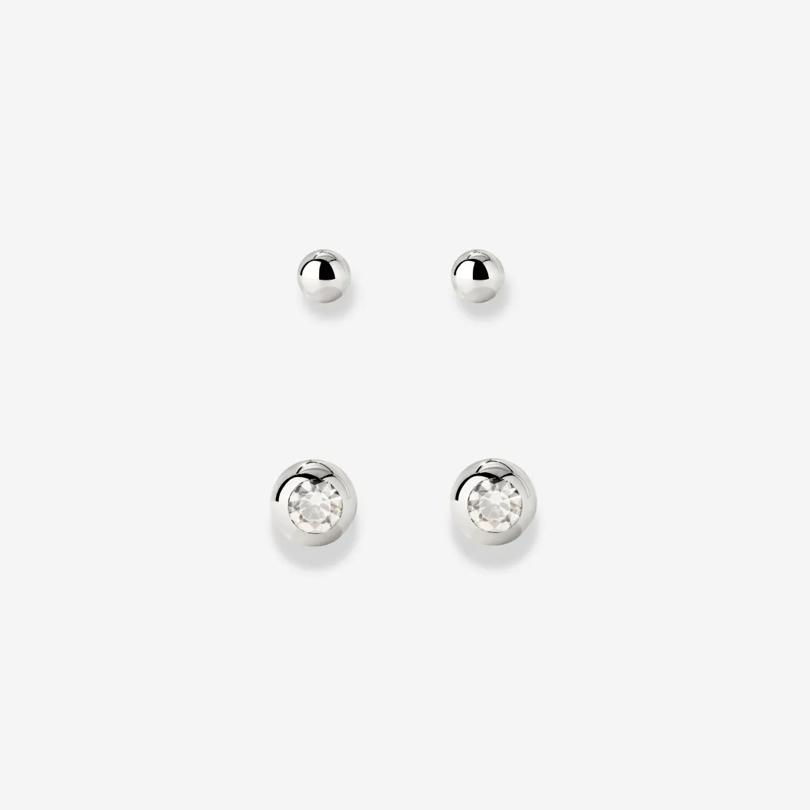 Delicate Gleam Stud Bundle Silber