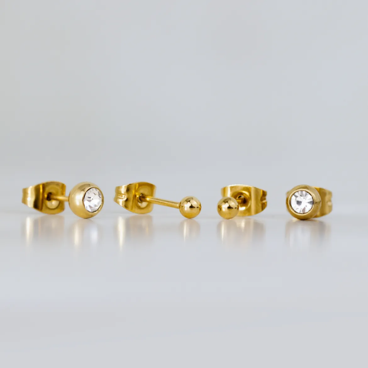 Delicate Gleam Stud Bundle Silber