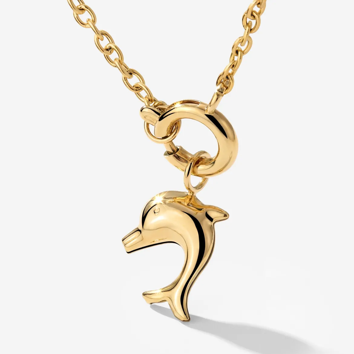 Dolphin Classic Chain Necklace Set Gold