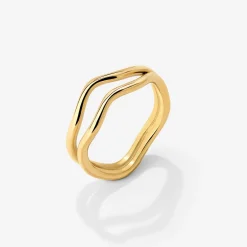 Double Wave Ring Gold