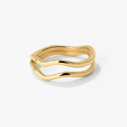 Double Wave Ring Gold