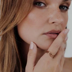 Double Wave Ring Roségold