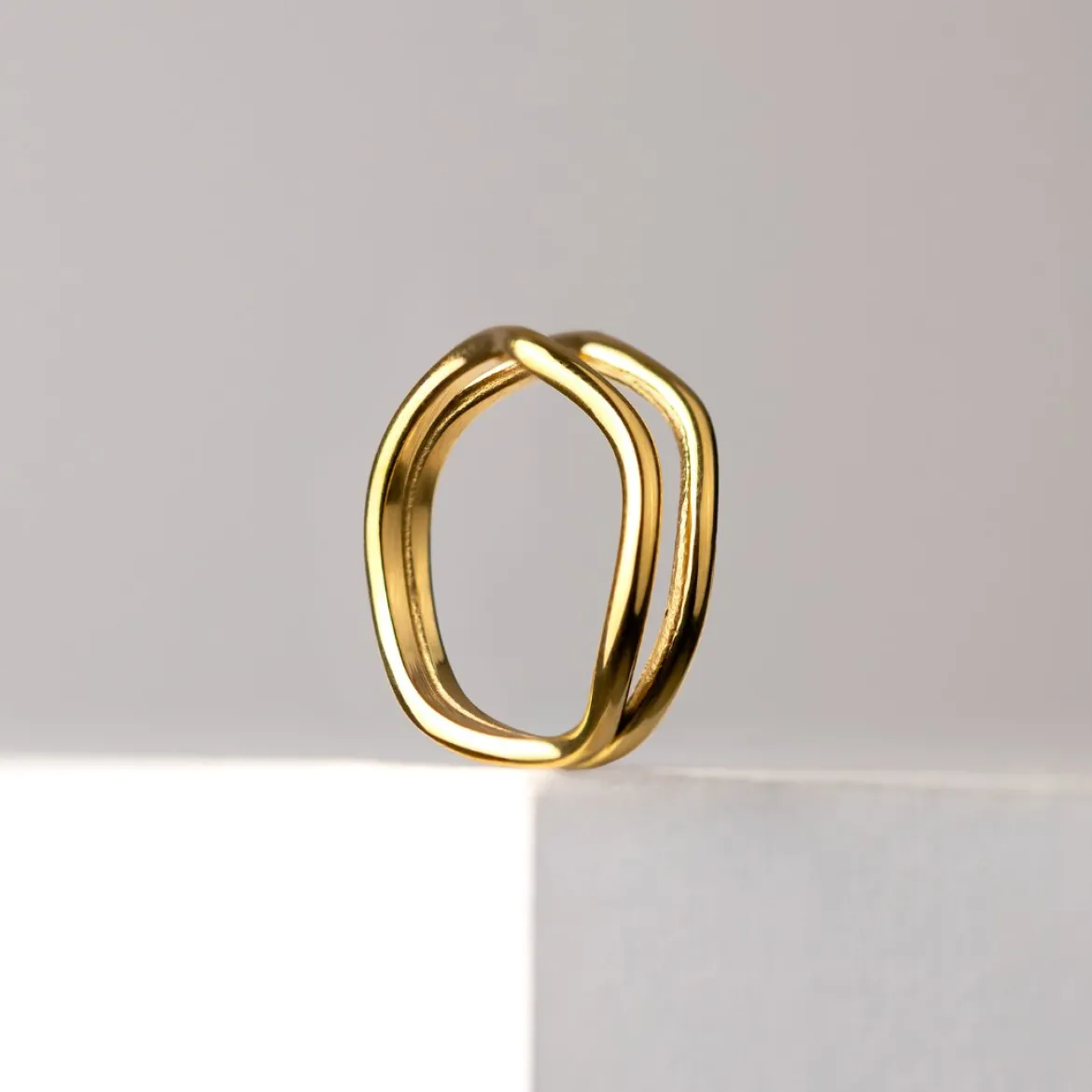Double Wave Ring Roségold