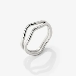 Double Wave Ring Silber