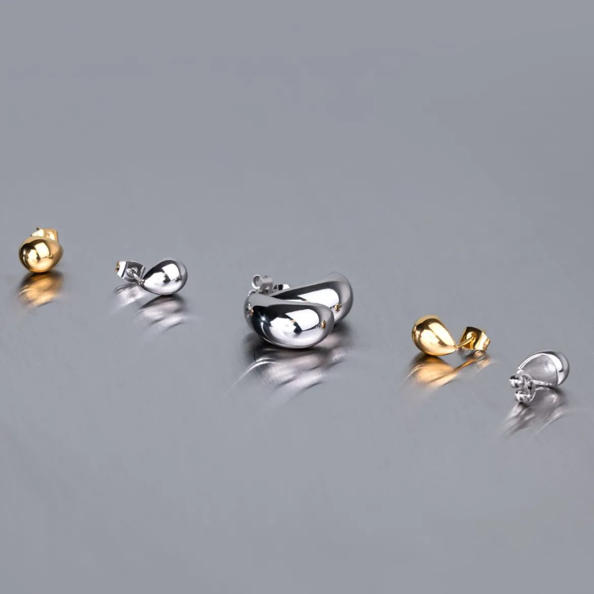 Drop it Studs Silber