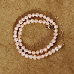 Dusty Rose Perlita Choker Gold