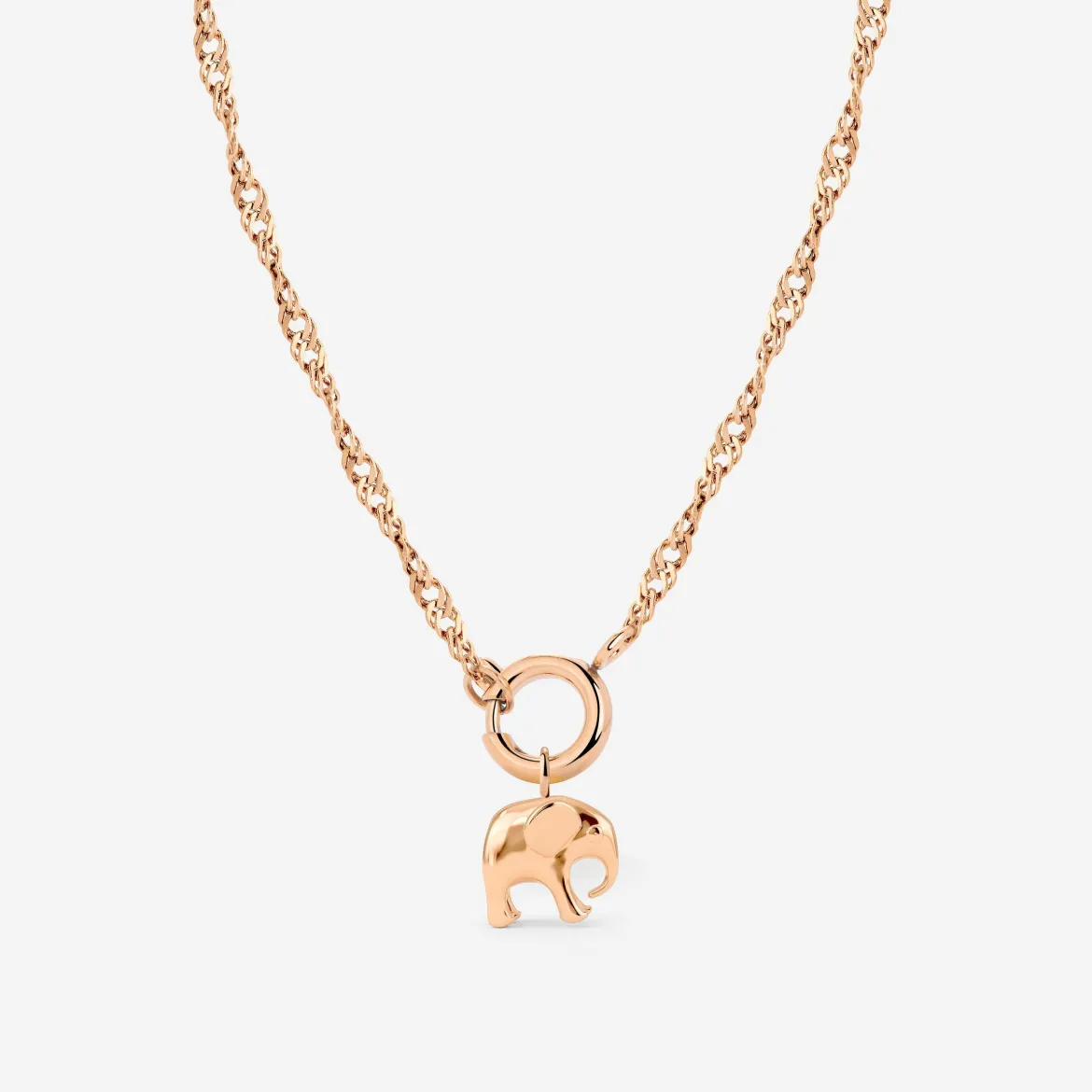 Elephant Singapore Chain Necklace Set Roségold