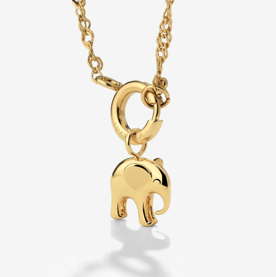 Elephant Singapore Chain Necklace Set Gold