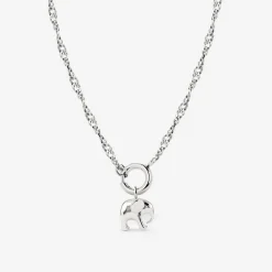 Elephant Singapore Chain Necklace Set Silber