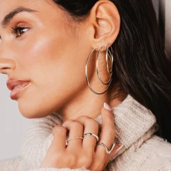 Extra Maxi Hoops Silber