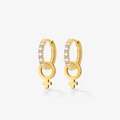Female Icon Glimmer Hoop Set Baby Gold