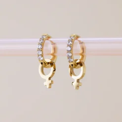 Female Icon Glimmer Hoop Set Baby Gold