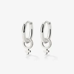 Female Icon Hoop Set Small Silber