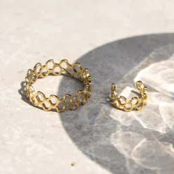 Fish Scale Ring Gold