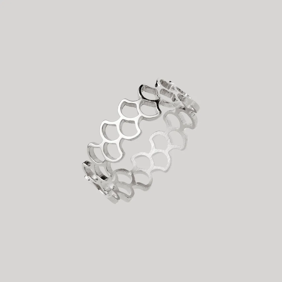 Fish Scale Ring Silber