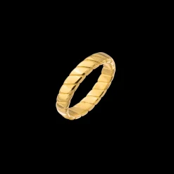 Flat Stripe Ring Gold