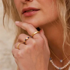 Flat Stripe Ring Gold