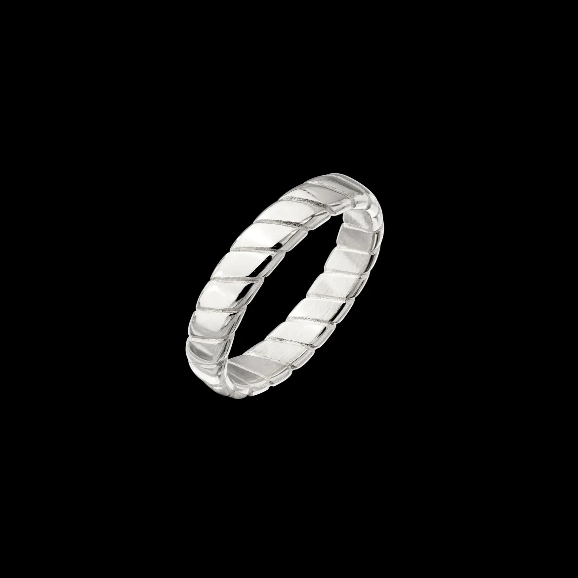 Flat Stripe Ring Silber