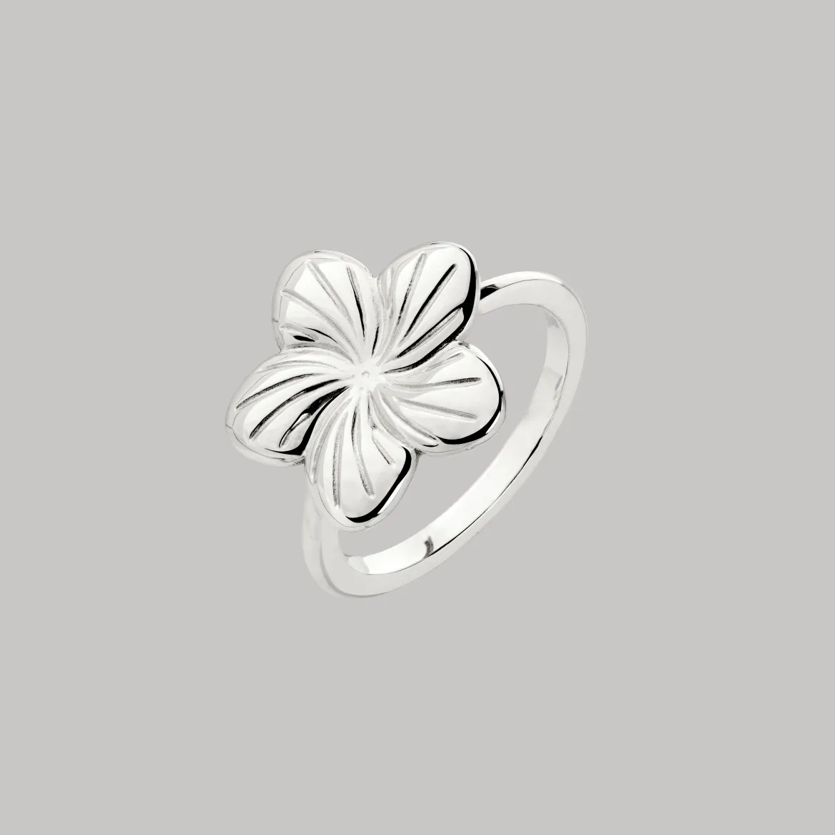 Floral Glow Ring Silber