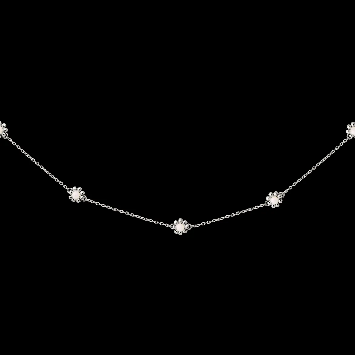 Flower 'n' Beads Necklace Silber