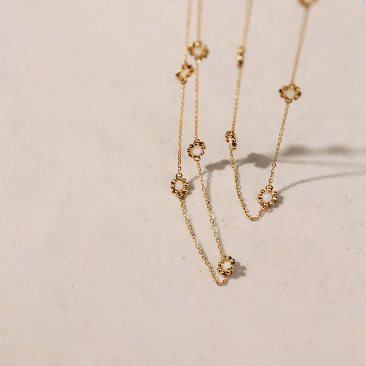 Flower 'n' Beads Necklace Silber