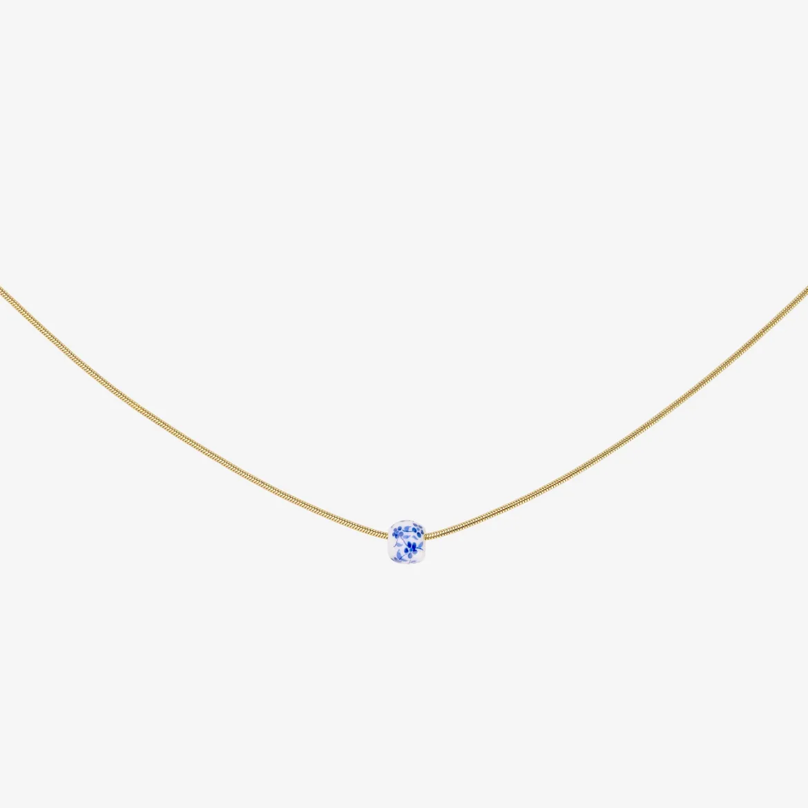 Flower Tile Necklace Gold