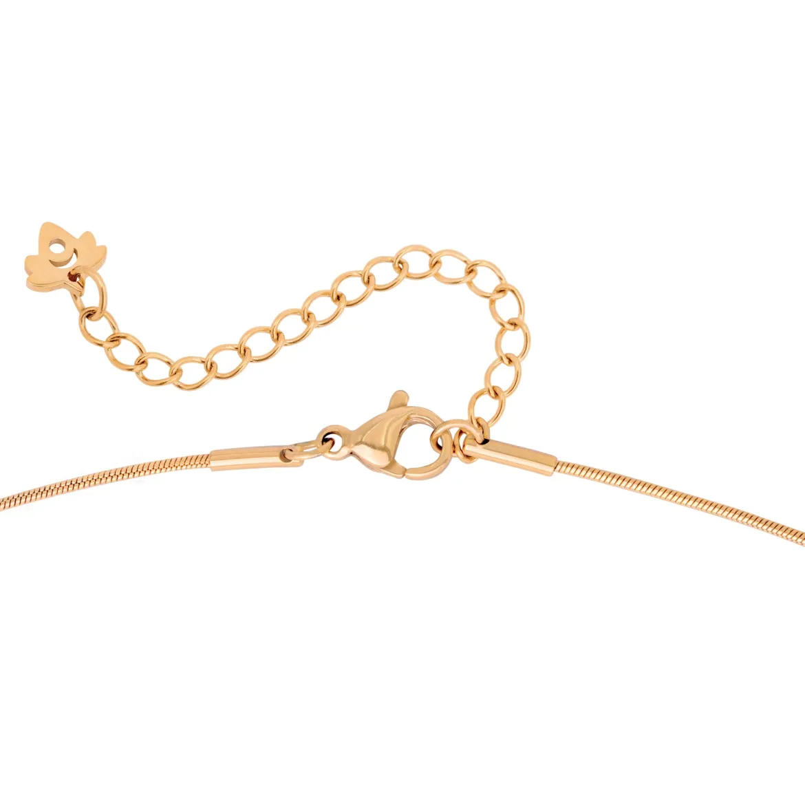 Flower Tile Necklace Roségold