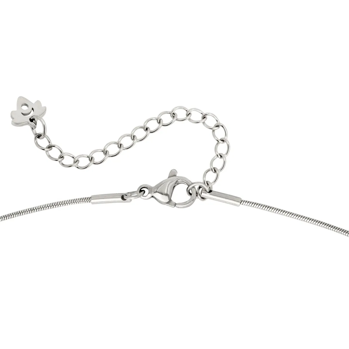 Flower Tile Necklace Silber